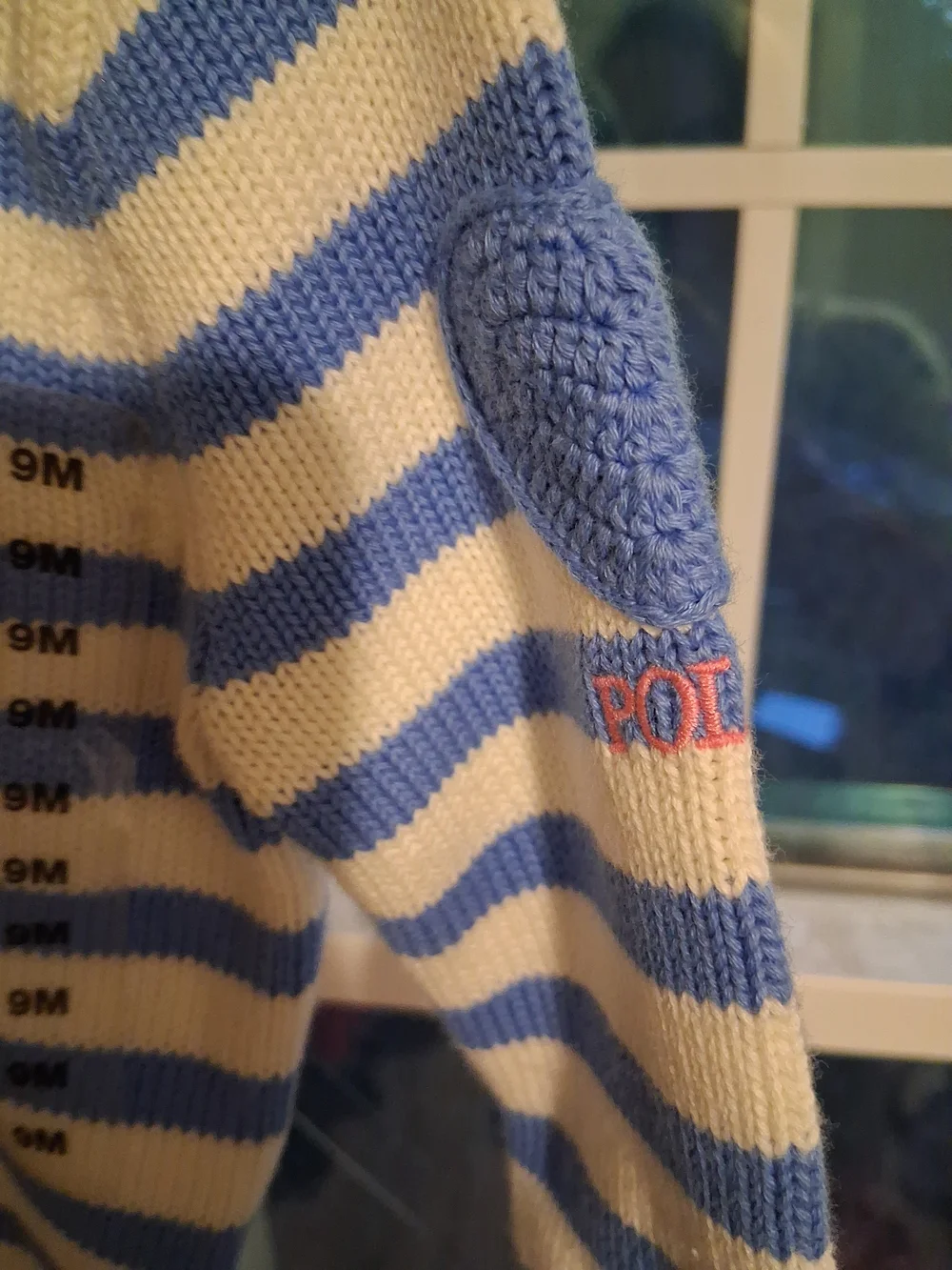 Ralph Lauren Blue & White Striped Baby Sweater